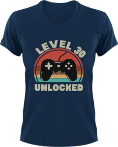 Level 30 unlocked Birthday T-Shirtbirthday, games, Ladies, Mens, Unisex
