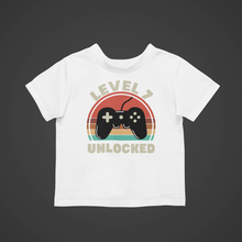Load image into Gallery viewer, Level 7 unlocked Birthday T-shirtbirthday, boy, gamer, girl, kids, neice, nephew
