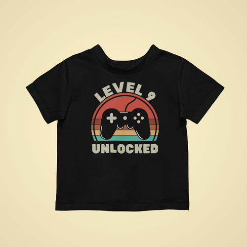 Level 9 unlocked Birthday T-shirtbirthday, boy, gamer, girl, kids, neice, nephew