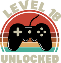Load image into Gallery viewer, Level 18 Unlocked Birthday Gaming T-Shirtbirthday, birthday gift, Ladies, Mens, Unisex
