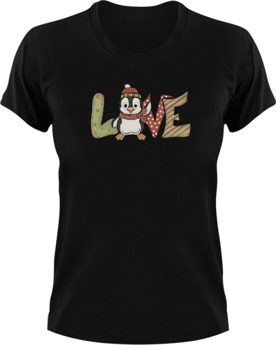 Love Christmas Penguin T-Shirtanimal, animals, christmas, Ladies, love, Mens, penguin, Unisex