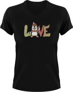 Love Christmas Penguin T-Shirtanimal, animals, christmas, Ladies, love, Mens, penguin, Unisex