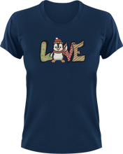 Load image into Gallery viewer, Love Christmas Penguin T-Shirtanimal, animals, christmas, Ladies, love, Mens, penguin, Unisex
