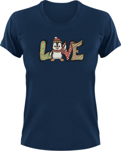 Love Christmas Penguin T-Shirtanimal, animals, christmas, Ladies, love, Mens, penguin, Unisex