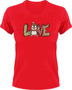 Love Christmas Penguin T-Shirtanimal, animals, christmas, Ladies, love, Mens, penguin, Unisex