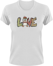 Load image into Gallery viewer, Love Christmas Penguin T-Shirtanimal, animals, christmas, Ladies, love, Mens, penguin, Unisex
