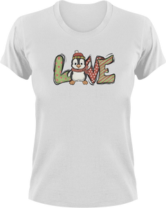 Love Christmas Penguin T-Shirtanimal, animals, christmas, Ladies, love, Mens, penguin, Unisex