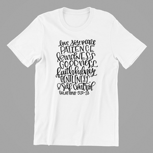 love joy peace patience T-shirtaunt, brother, christian, dad, girl, Ladies, Mens, mom, neice, nephew, sister, uncle, Unisex