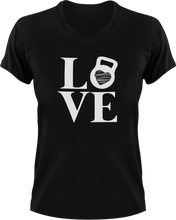 Load image into Gallery viewer, Love Weights T-Shirtgym, gymnast, gymnastics, Ladies, love, Mens, Unisex, weights
