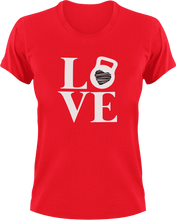 Load image into Gallery viewer, Love Weights T-Shirtgym, gymnast, gymnastics, Ladies, love, Mens, Unisex, weights
