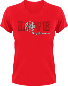 Love my fireman T-Shirtdad, fatherhood, Fathers day, fireman, Ladies, Mens, Unisex