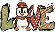 Load image into Gallery viewer, Love Christmas Penguin T-Shirtanimal, animals, christmas, Ladies, love, Mens, penguin, Unisex
