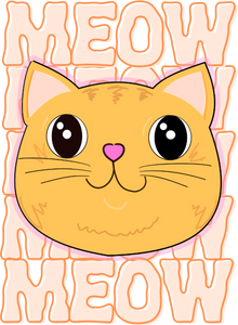 Tigger's Ark Meow Ginger Cat T-Shirtcat, cat mom, cat nip, Ladies, Mens, Michelle West, pets, Tigger's Ark, Unisex