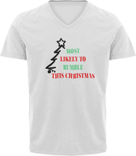 Load image into Gallery viewer, Most Likely To Rumble This Christmas V-Neck T-Shirtchristmas
