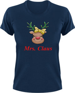 Mrs. Claus Christmas Reindeer T-Shirtanimal, animals, christmas, Ladies, Mens, Merry Christmas, reindeer, Unisex