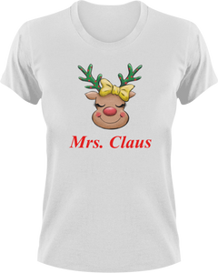 Mrs. Claus Christmas Reindeer T-Shirtanimal, animals, christmas, Ladies, Mens, Merry Christmas, reindeer, Unisex