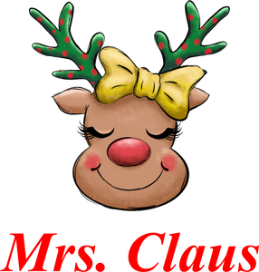 Mrs. Claus Christmas Reindeer T-Shirtanimal, animals, christmas, Ladies, Mens, Merry Christmas, reindeer, Unisex