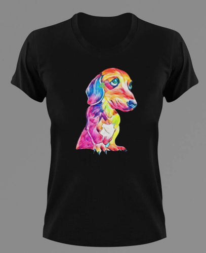 Multicolor Dachshund T-Shirtanimals, dog, Ladies, Mens, pets, Unisex