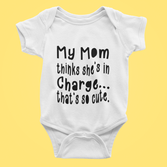 my mom thinks she is in charge that's so cute Baby Vest – www