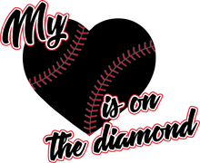 Load image into Gallery viewer, My baseball heart is on the diamond T-Shirtbaseball, Ladies, Mens, softball, sport, Unisex
