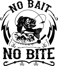 Load image into Gallery viewer, No bait no bite T-Shirtdad, Dad Jokes, Fathers day, fishing, Ladies, Mens, Unisex
