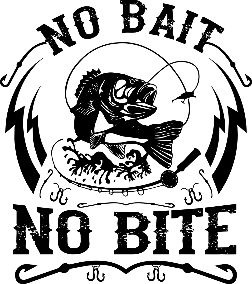 No bait no bite T-Shirtdad, Dad Jokes, Fathers day, fishing, Ladies, Mens, Unisex