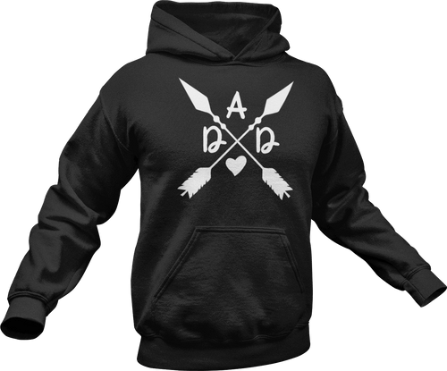 Norse Arrow dad printed on a black T-Shirt