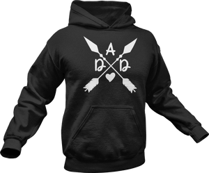 Norse Arrow dad printed on a black T-Shirt
