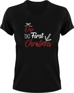 Our First Christmas T-Shirtchristmas, first, Ladies, Mens, Merry Christmas, Unisex
