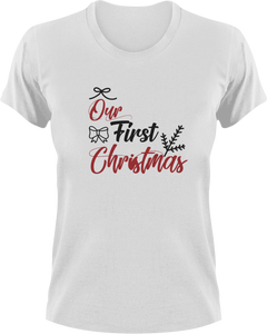 Our First Christmas T-Shirtchristmas, first, Ladies, Mens, Merry Christmas, Unisex