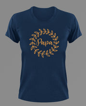 Load image into Gallery viewer, Papa with leave ring T-Shirtdad, Fathers day, funny, grandpa, Ladies, Leaf ring, Mens, Unisex
