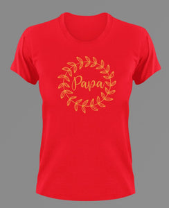 Papa with leave ring T-Shirtdad, Fathers day, funny, grandpa, Ladies, Leaf ring, Mens, Unisex
