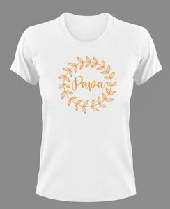 Papa with leave ring T-Shirtdad, Fathers day, funny, grandpa, Ladies, Leaf ring, Mens, Unisex