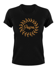 Load image into Gallery viewer, Papa with leave ring T-Shirtdad, Fathers day, funny, grandpa, Ladies, Leaf ring, Mens, Unisex
