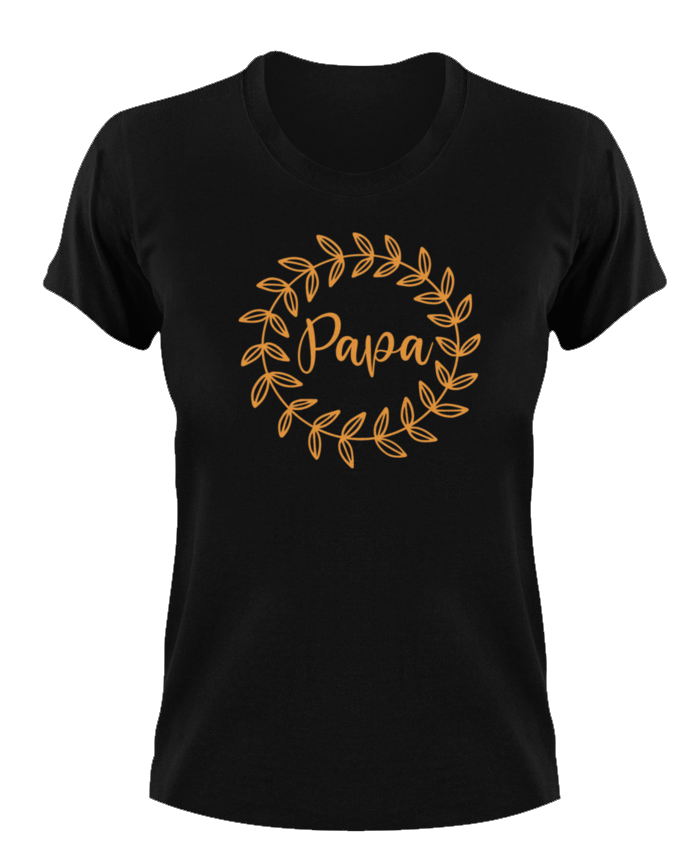 Papa with leave ring T-Shirtdad, Fathers day, funny, grandpa, Ladies, Leaf ring, Mens, Unisex