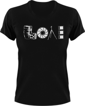 Load image into Gallery viewer, Photography Love T-Shirtcamera, Ladies, love, Mens, photographer, photography, Unisex
