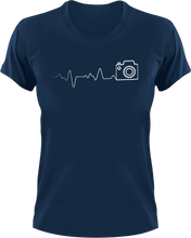 Load image into Gallery viewer, Photography heartbeat T-Shirtcamera, heartbeat, Ladies, Mens, photo, photographer, photography, photoshop, Unisex
