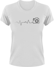 Load image into Gallery viewer, Photography heartbeat T-Shirtcamera, heartbeat, Ladies, Mens, photo, photographer, photography, photoshop, Unisex
