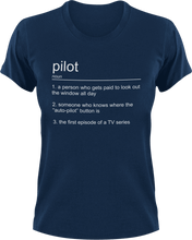 Load image into Gallery viewer, Pilot T-Shirtairplane, job, Ladies, Mens, noun, pilot, Unisex
