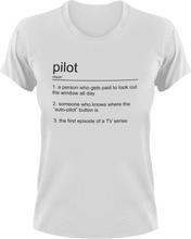 Load image into Gallery viewer, Pilot T-Shirtairplane, job, Ladies, Mens, noun, pilot, Unisex
