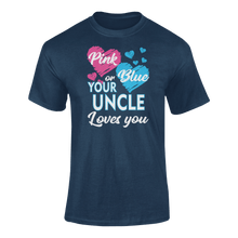 Load image into Gallery viewer, Pink Or Blue Your Uncle Loves You T-ShirtLadies, Mens, Unisex
