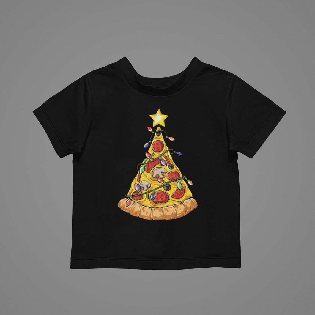 Pizza Slice Christmas Tree T-shirt for kidsboy, brother, christmas, family, funny, girl, kids, neice, nephew, pizza, sarcastic, sister, Unisex