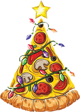 Load image into Gallery viewer, Pizza Slice Christmas Tree T-shirt for kidsboy, brother, christmas, family, funny, girl, kids, neice, nephew, pizza, sarcastic, sister, Unisex

