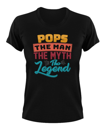 Pops the man the myth the legend T-Shirtdad, Fathers day, funny, grandpa, Ladies, legend, Mens, Unisex