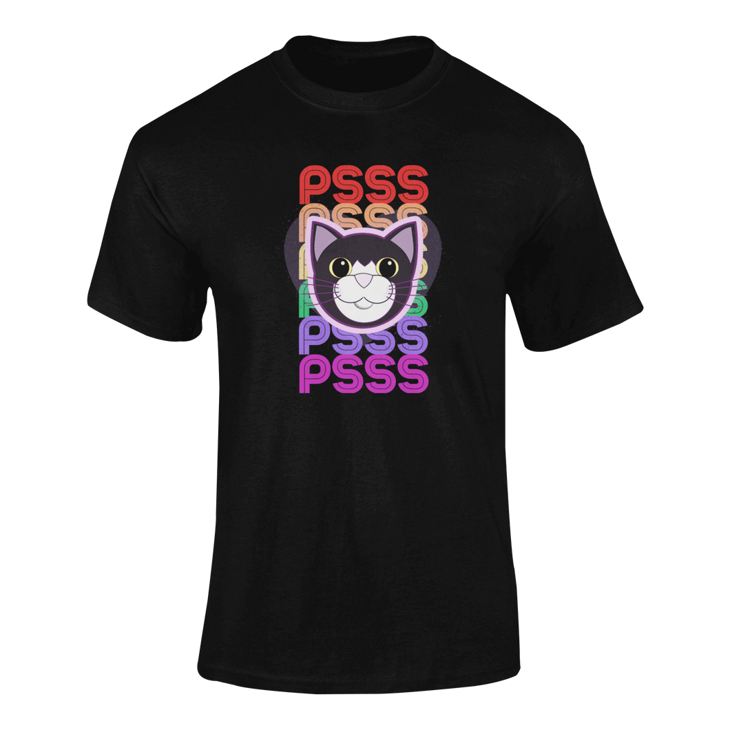 Tigger's Ark Pspsps Rainbow Tux Cat T-Shirtcat, cat mom, cat nip, Ladies, Mens, Michelle West, pets, Tigger's Ark, Unisex