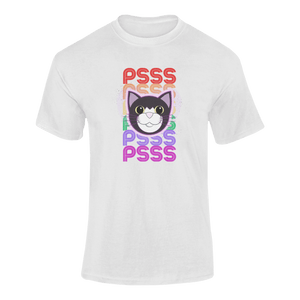 Tigger's Ark Pspsps Rainbow Tux Cat T-Shirtcat, cat mom, cat nip, Ladies, Mens, Michelle West, pets, Tigger's Ark, Unisex