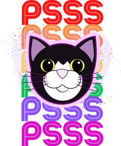 Tigger's Ark Pspsps Rainbow Tux Cat T-Shirtcat, cat mom, cat nip, Ladies, Mens, Michelle West, pets, Tigger's Ark, Unisex