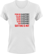 Load image into Gallery viewer, Quitting Is Not Acceptable T-ShirtLadies, Mens, motivation, motivivational, Unisex
