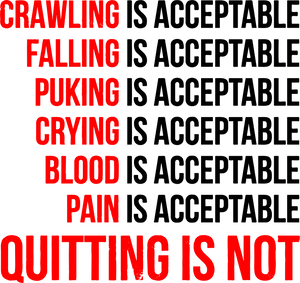 Quitting Is Not Acceptable T-ShirtLadies, Mens, motivation, motivivational, Unisex