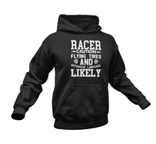 Load image into Gallery viewer, Racer Caution Flying Tires Hoodie
